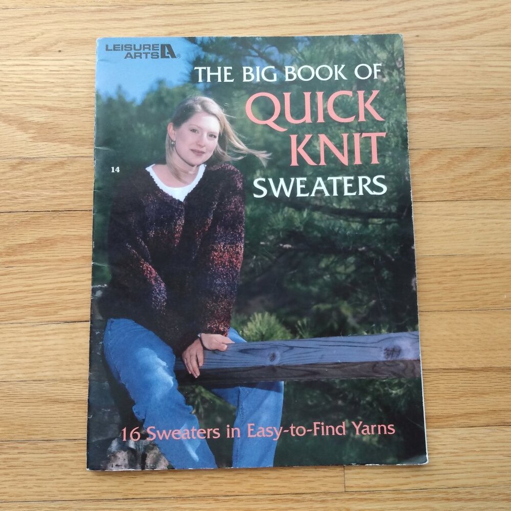 Vintage 90s Quick Knits Sweater Knitting Pattern Book Cardigan Pullover Vest